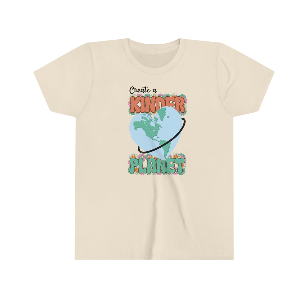 Create a Kinder Planet Girls Youth Retro T-shirt