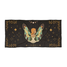 Load image into Gallery viewer, Goddess Fairy Black Printed Beach Towel
