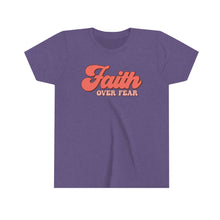 Load image into Gallery viewer, Faith Over Fear Youth Girls Retro T-shirt
