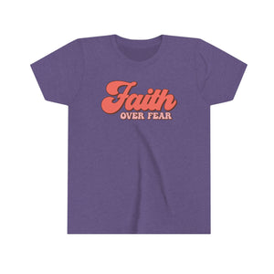 Faith Over Fear Youth Girls Retro T-shirt