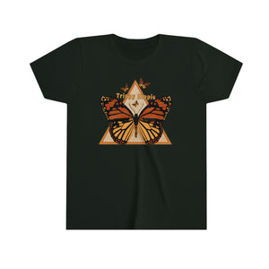 Butterfly Triangle Girls Youth Retro T-shirt