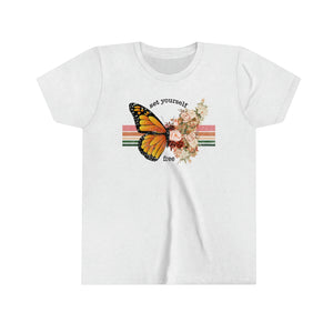 Set Yourself Free Butterfly Girls Youth Retro T-shirt