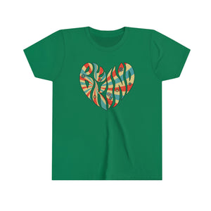 Be Kind Heart Youth Girls Retro T-shirt