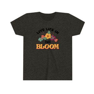 Live Life In Full Bloom Youth Retro T-shirt