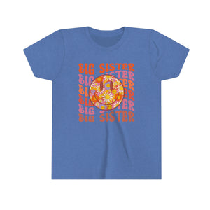 Big Sister Smiley Face Youth Girls Retro T-shirt