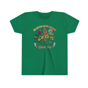 Bloom With Grace Wildflowers Youth Girls Retro T-shirt