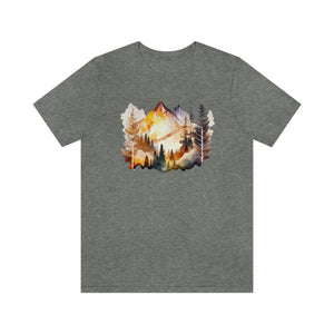 Watercolor Mountains Men's Short Sleeve Graphic Tee