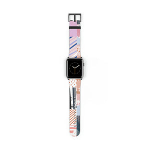 Quilted Pinks Faux-Leather Apple Watch Band