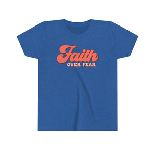 Faith Over Fear Youth Girls Retro T-shirt