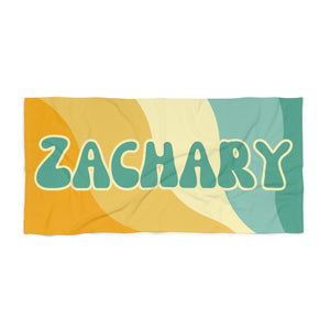 The Zachary Retro Custom Name Beach Towel