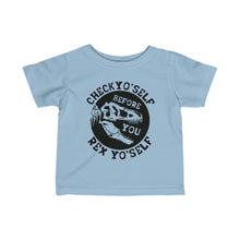 Load image into Gallery viewer, Check Yo Self Dino Infant Fine Jersey Tee
