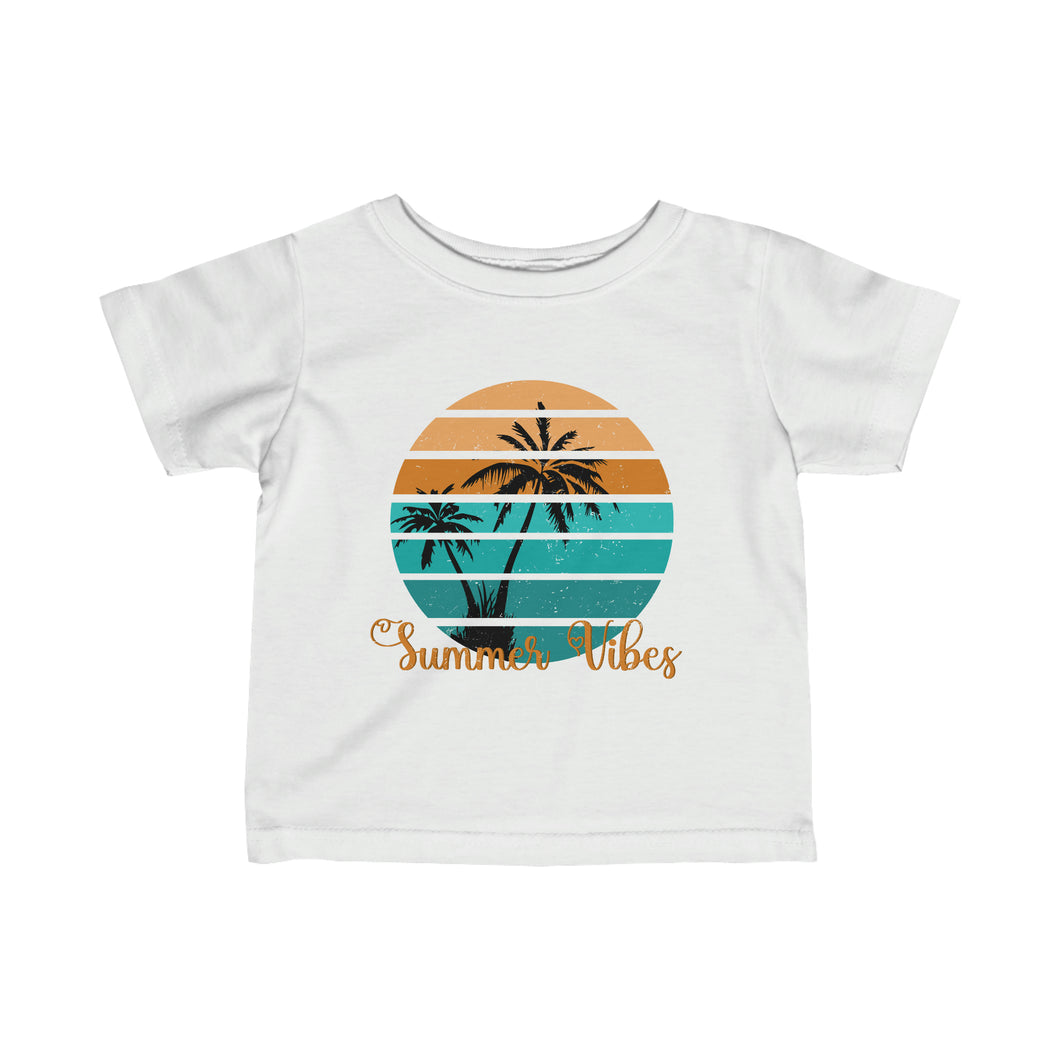 Summer Vibes Palm Tree Infant Fine Jersey Tee