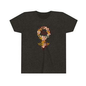 GRL PWR Floral Girls Retro T-shirt