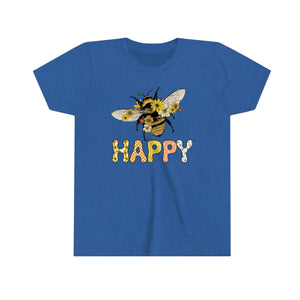 Bee Happy Youth Girls T-shirt