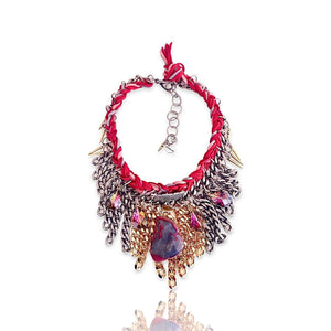 Red Passion Boho Chic Statement Necklace