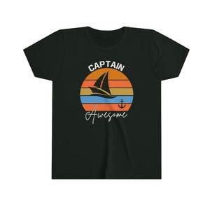 Retro Captain Awesome Sailboat Youth Boys T-shirt