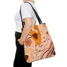 Load image into Gallery viewer, Abstract Peach and Brown High Quality Tote Bag
