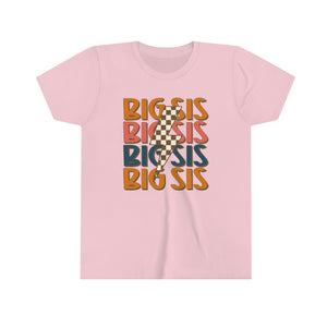 Big Sis Lightning Youth Girls Retro T-shirt