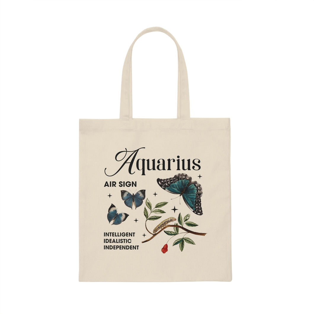 Aquarius Butterfly Canvas Tote Bag