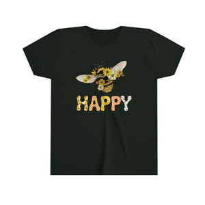 Bee Happy Youth Girls T-shirt