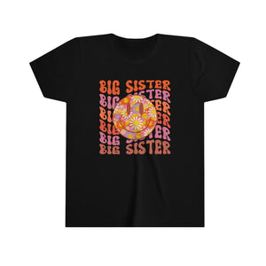 Big Sister Smiley Face Youth Girls Retro T-shirt