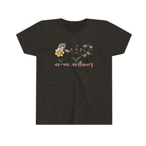 No Rain No Flowers Girls Youth Retro T-shirt