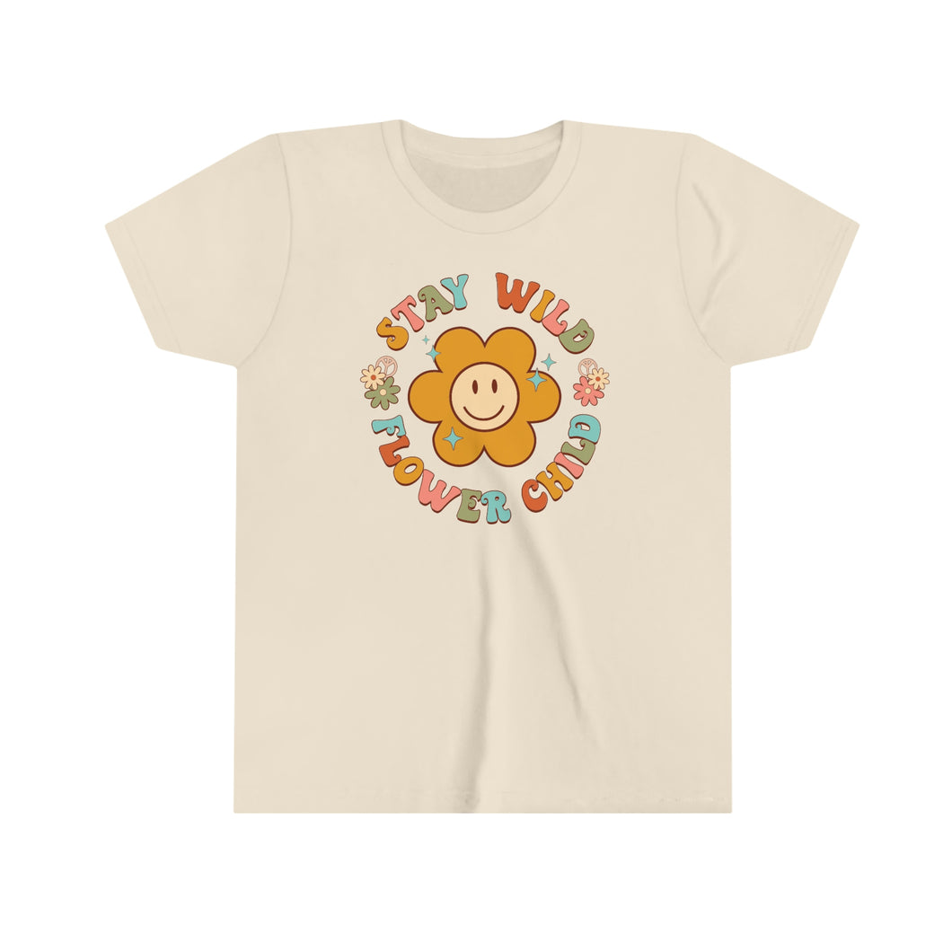 Stay Wild Flower Child Girls Youth Retro T-shirt