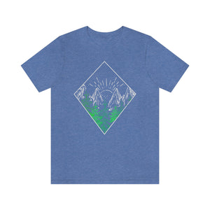 Nature Mountains Hand-Drawn Men's Short Sleeve Graphic Tee