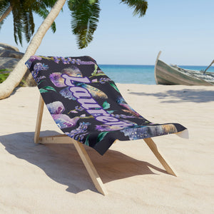 The Lauren Butterflies Custom Name Beach Towel