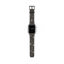 Load image into Gallery viewer, Stars and Moon Black Faux-Leather Apple Watch Band
