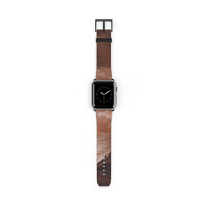 Brown Marble Faux-Leather Apple Watch Band