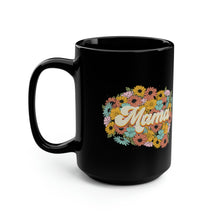 Load image into Gallery viewer, Retro Flower Mama Black Mug, 15oz
