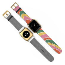 Load image into Gallery viewer, Retro Groove Faux-Leather Apple Watch Band
