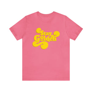 Stay Golden Retro Letters Short Sleeve Graphic Tee