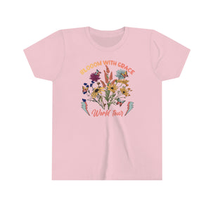 Bloom With Grace Wildflowers Youth Girls Retro T-shirt