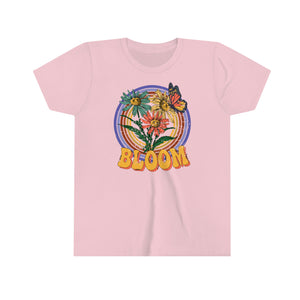 Bloom Flowers Youth Girls Retro T-shirt