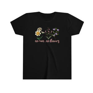 No Rain No Flowers Girls Youth Retro T-shirt