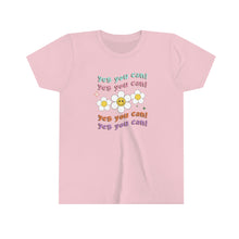 Load image into Gallery viewer, Yes You Can Retro Flowers Girls Youth T-shirt
