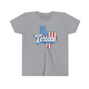 Texas State Red White Blue Girls Youth Retro T-shirt