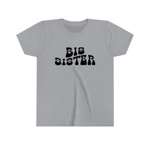 Big Sister Black Graphic Youth Girls Retro T-shirt