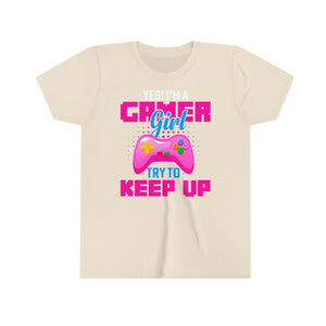 Yes I'm A Gamer Girl Youth Girls Retro T-shirt