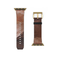 Load image into Gallery viewer, Brown Marble Faux-Leather Apple Watch Band
