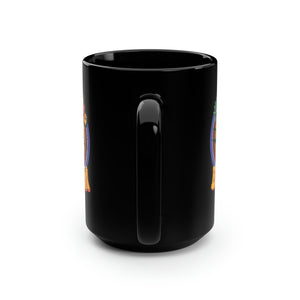 BLOOM RETRO Black Mug, 15oz