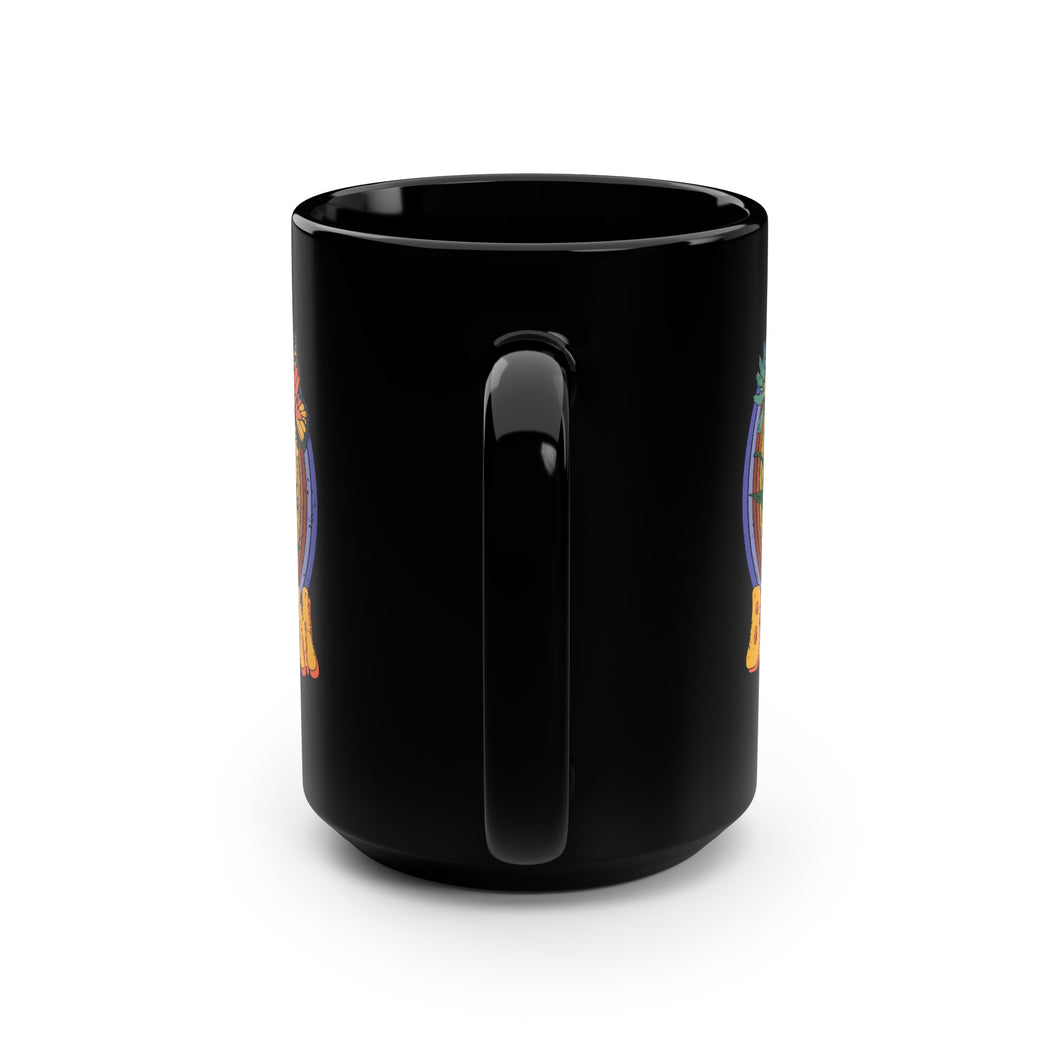 BLOOM RETRO Black Mug, 15oz