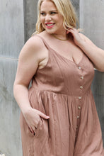 Load image into Gallery viewer, HEYSON All Day Full Size Wide Leg Button Down Jumpsuit in Mocha
