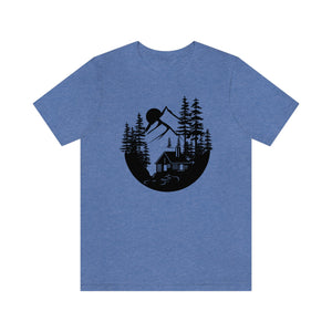 Cabin in The Woods Sketch Men's Short Sleeve Graphic Tee