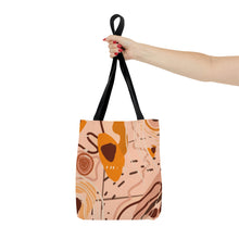 Load image into Gallery viewer, Abstract Peach and Brown High Quality Tote Bag
