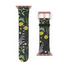 Load image into Gallery viewer, Vintage Flowers Faux-Leather Apple Watch Band
