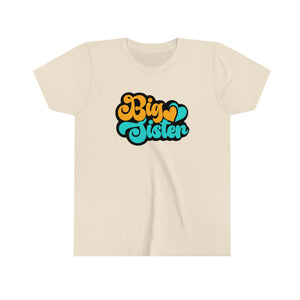 Big Sister Aqua Yellow Retro Girl's T-shirt