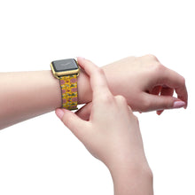 Load image into Gallery viewer, Retro 70&#39;s Mushrooms and Flowers Faux-Leather Apple Watch Band
